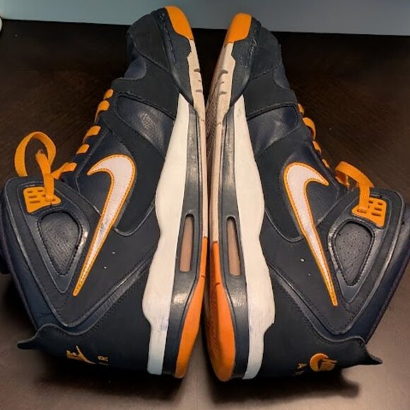 B31 NIKE Air Flight Falcon Obsidian/White/Circuit Orange - Picture 7 of 9